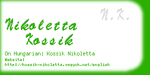 nikoletta kossik business card